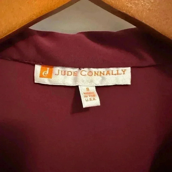 Jude Connally Women's Burgundy Jude Cloth Long Sleeve Chris Tunic Top Size Small - Picture 2 of 8